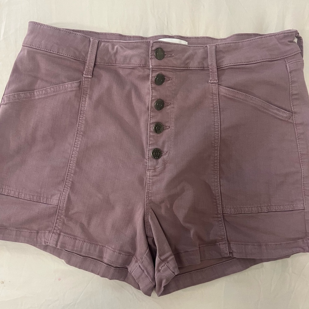 Pistola High Waist Mauve Button-Up Shorts